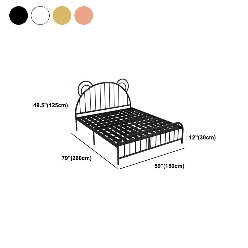 Contemporary Metal Arched Standard Bed with Open-Frame Headboard