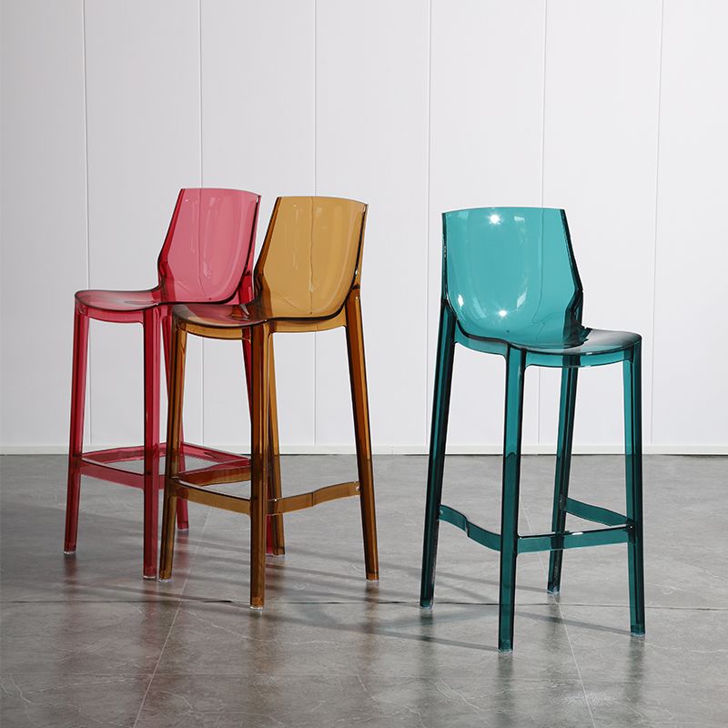 Industrial Armless Low Back Stool Acrylic Bar Stool for Living Room