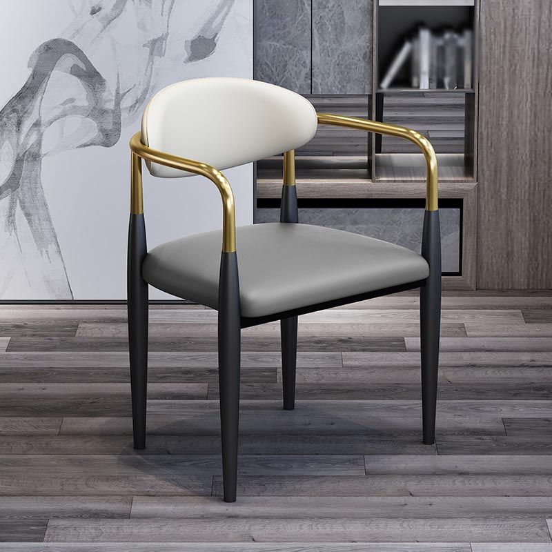Modern Style Arm Chair Leather Open Back Dining Chair for Dining Room