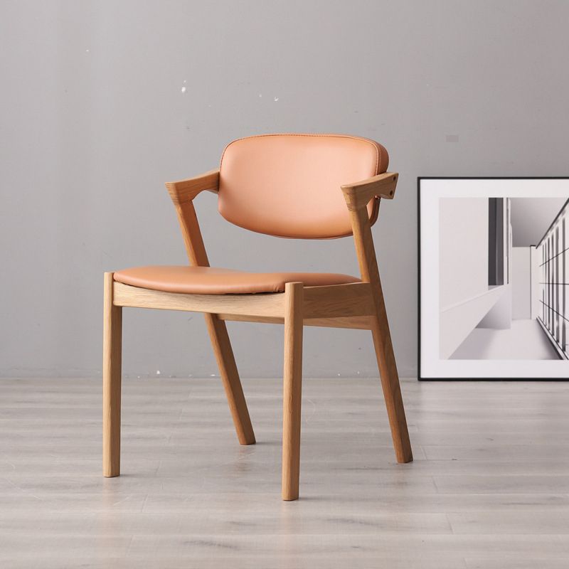 Silla de comedor de madera maciza de estilo moderno, silla de comedor con respaldo abierto para uso doméstico