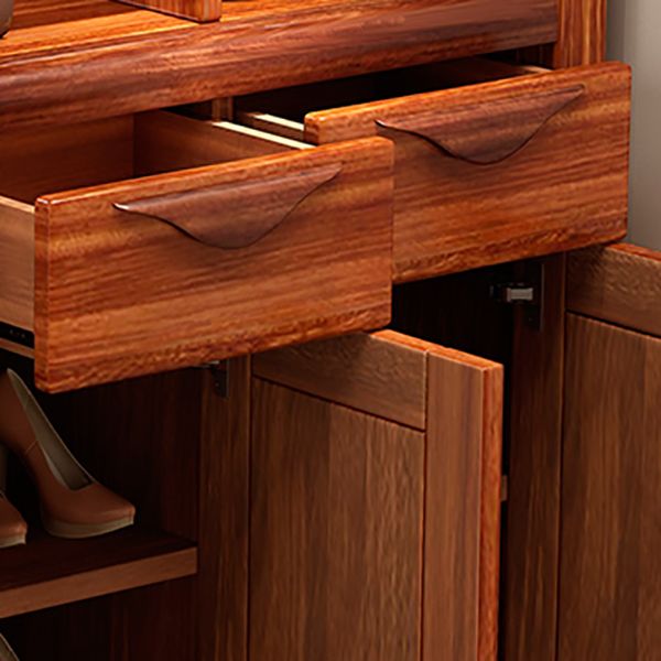 Solid Wood Cabinet in Brown 78.74" Tall Accent Cabinet with Drawers and Shelves