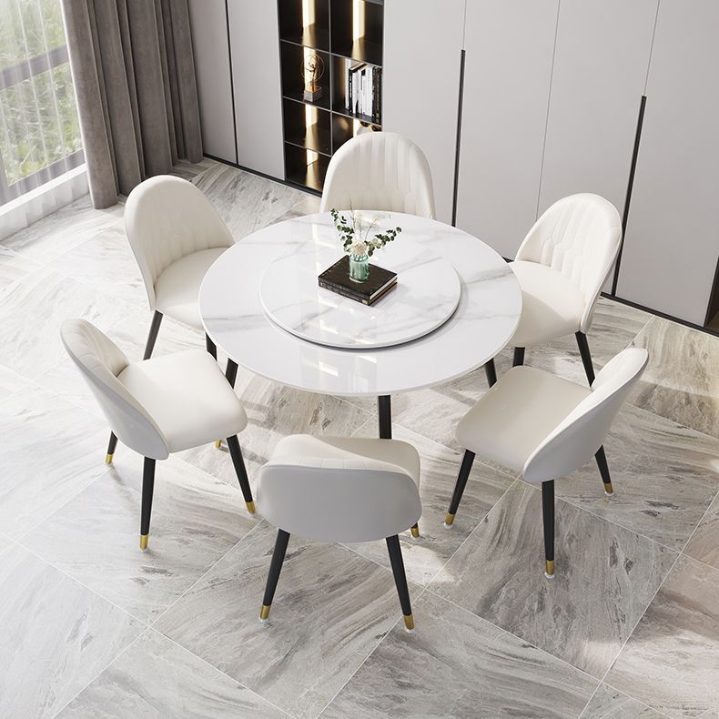 1/4/7 Pcs Metal Modern Dining Room Set with Round Table Dining Set