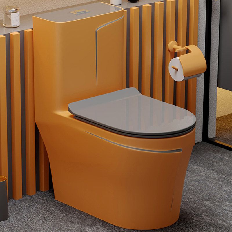 Skirted Toilet Floor Traditional Mount One-Piece Toilet with Slow Close Seat