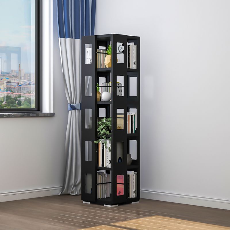 Open Back Bookshelf Modern Metal Geometric Rotatable Bookcase