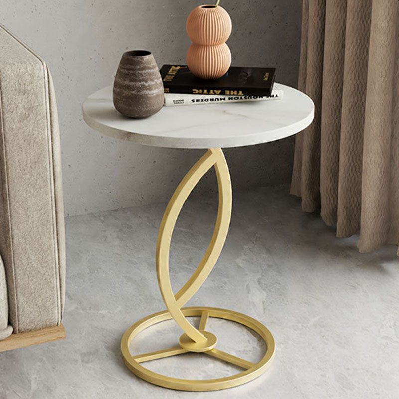 Round Slate Side Table Modern Minimalist Side Table for Living Room