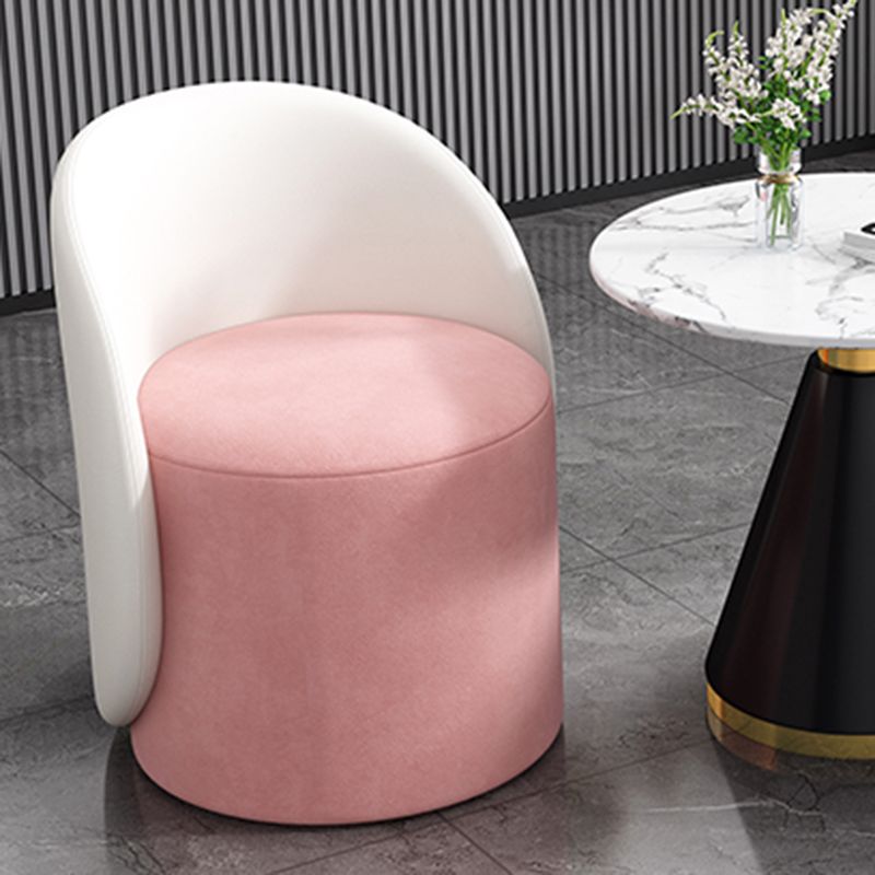 Linen Blend Barrel Accent Chair with Fixed Back, 19.69" W √ó 19.69" L √ó 26.77" H