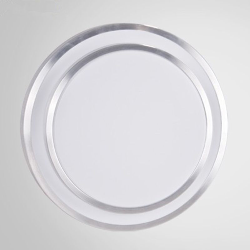 Luces de techo de montaje en superficie LED circulares de estilo moderno Luz de techo empotrada de aluminio en plata