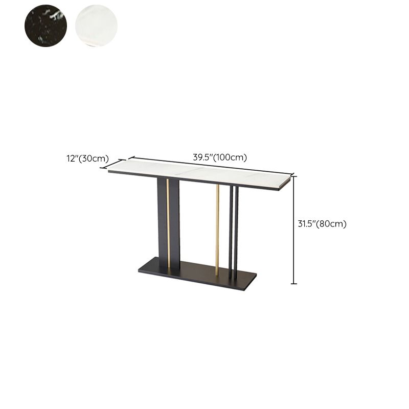Rectangle Contemporary Console Table Antique Finish Console Sofa Table in Marble