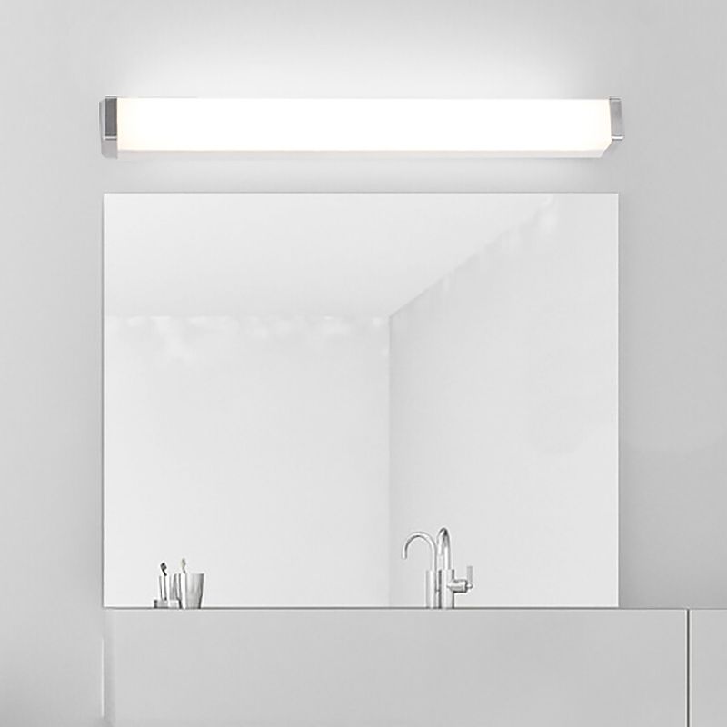 Iluminación de tocador de tocador de metal LED LED plateado Luz de apliques en luz cálida/blanca para el baño