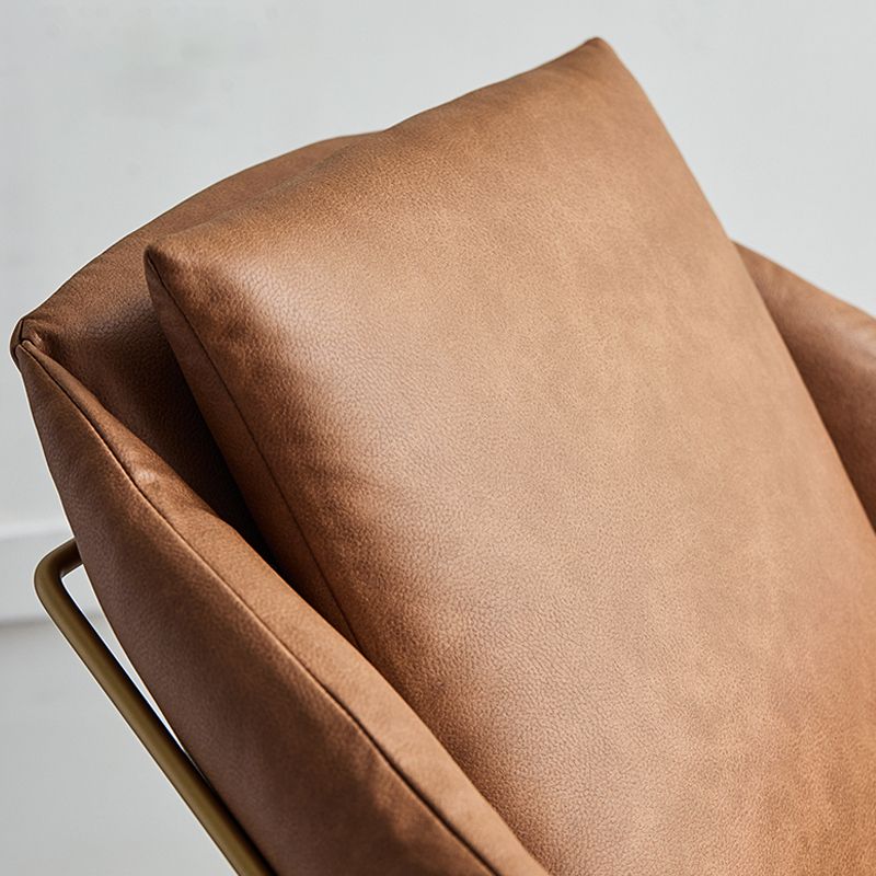 27.56" Wide Scandinavian Style Accent Armchair Cross Metal Frame Arm Chair