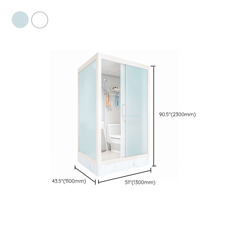 Home Shower Stall Rectangle Shower Stall with Faucet and Rain Shower