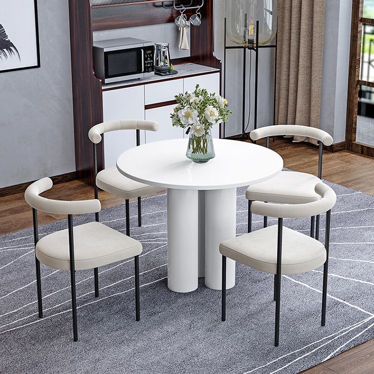 Modern Dining Side Chair Upholstered Armless Dining Chairs with Black Legs