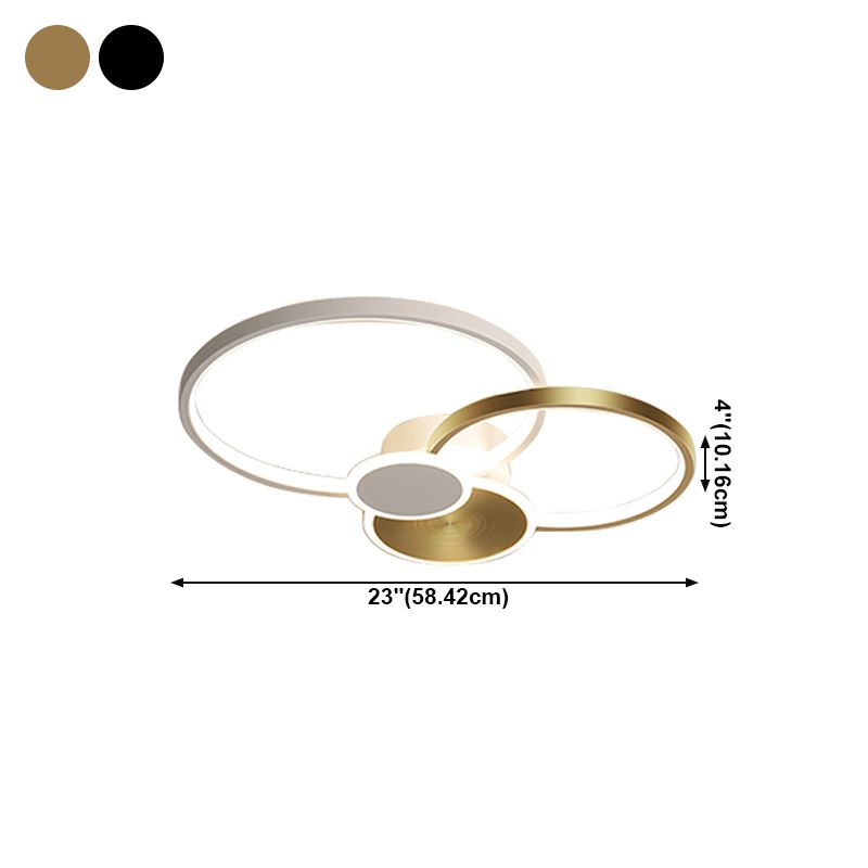 Plafonnier LED multi-anneaux encastré simple pour salon