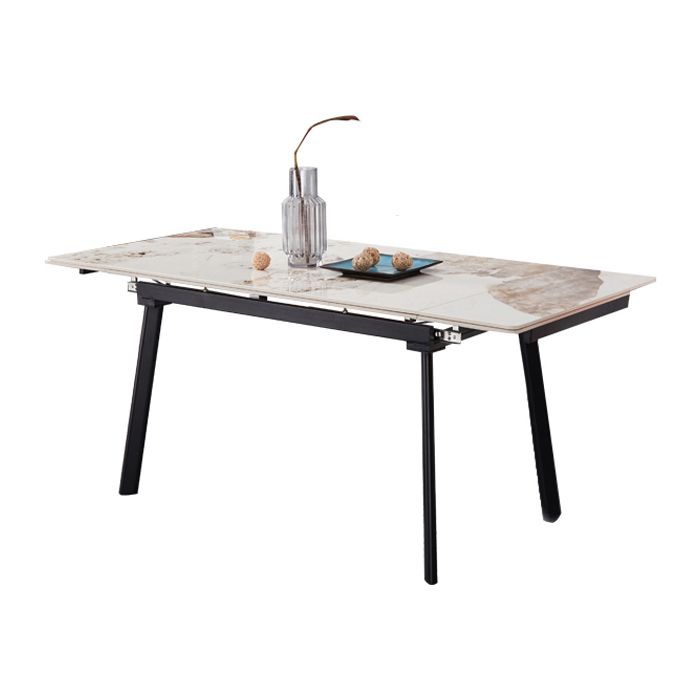 4-foot Stone Dining Site Table Modern Style Drop-Leaf Dining Table for Dining Room