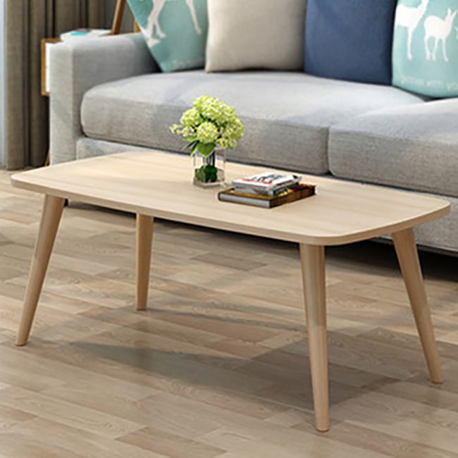 4 Legs Square Cocktail Table Minimalist Modern Wood Coffee Table