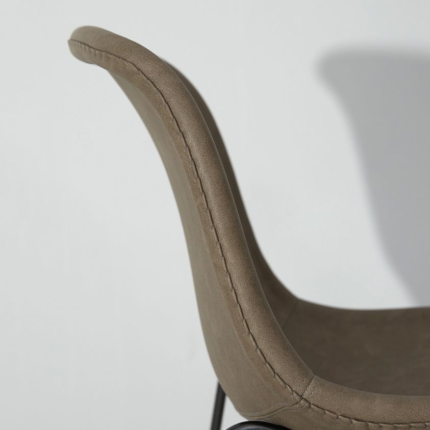 Modern Metal Dining Room Chairs PU Leather Dining Armless Chairs for Home Use