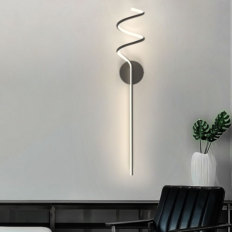 Modern Style Linear Shape Wall Sconce Metal 1 Light Wall Lighting for Living Room