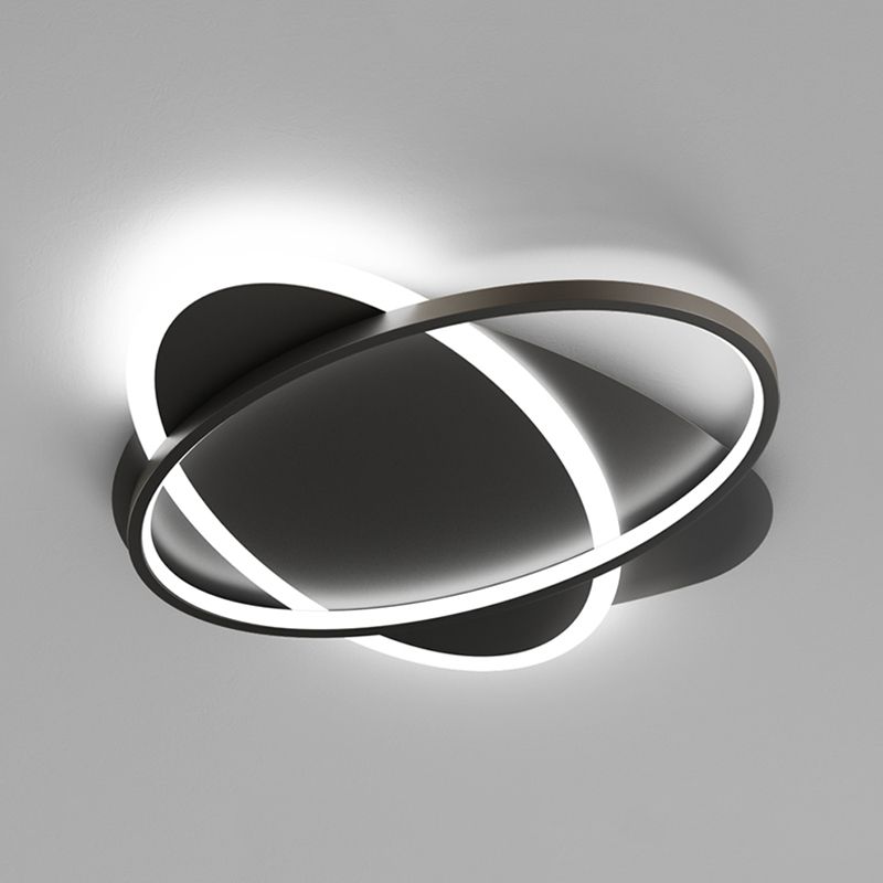 Lámparas de techo empotradas con forma ovalada de metal, estilo moderno, 2 luces