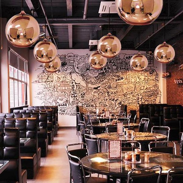 Forma de la pelota Luz colgante de vidrio Luz de colgante de estilo simple moderno para sala de estar