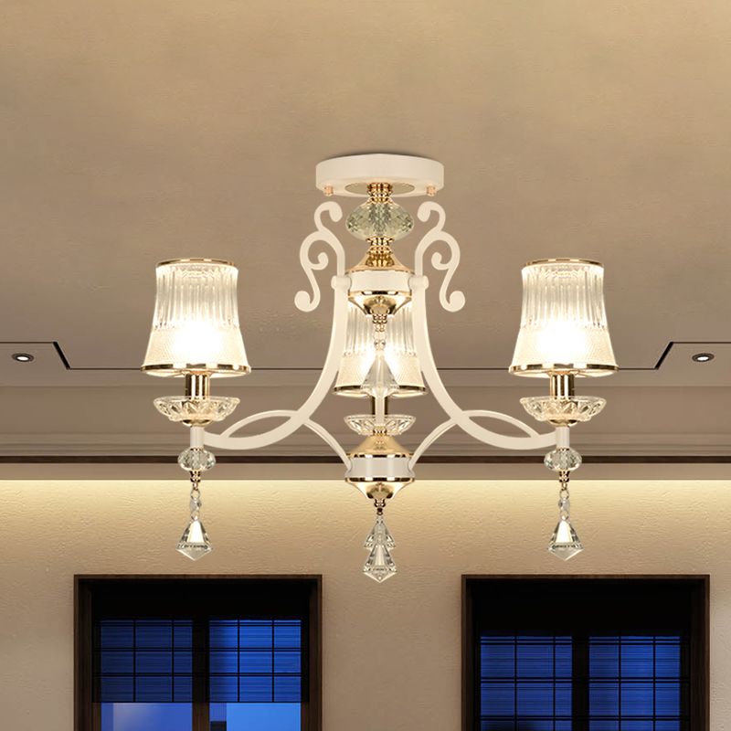 Wirbelnde bewaffnete Küchenanhänger Kronleuchter minimalistischer Kristall Regentrop 3 Lichter Schwarz/Weiß -Federung mit Schatten