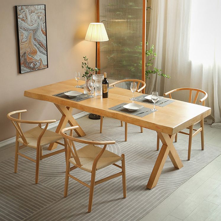 Modern Dining Set 1/2/5 Pcs Solid Wood Dining Table and Chairs