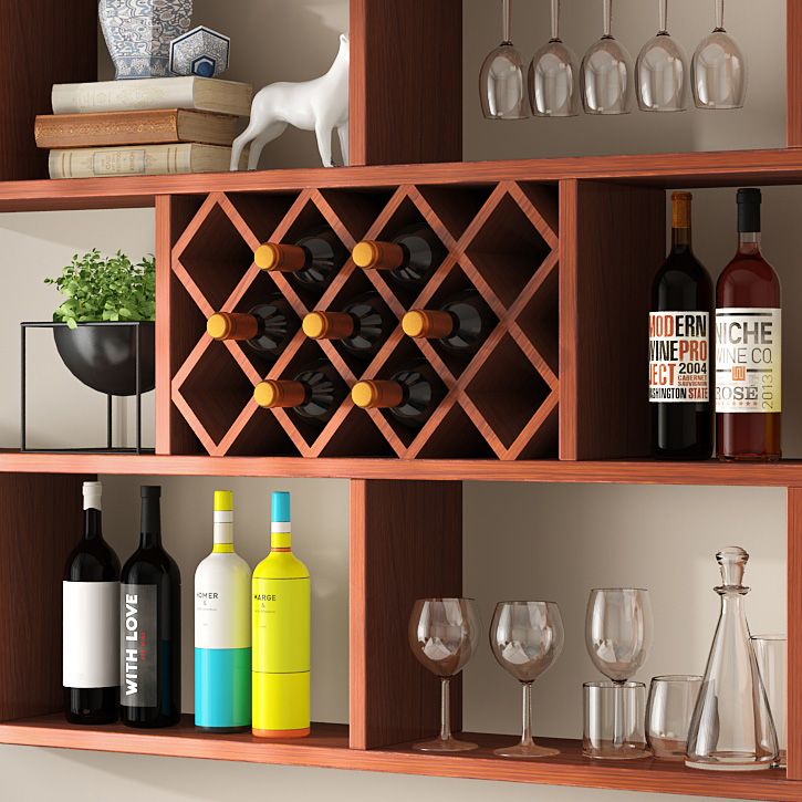 Wine Holder Rack Modern Wall Mounted Manufactured Wood for Kitchen