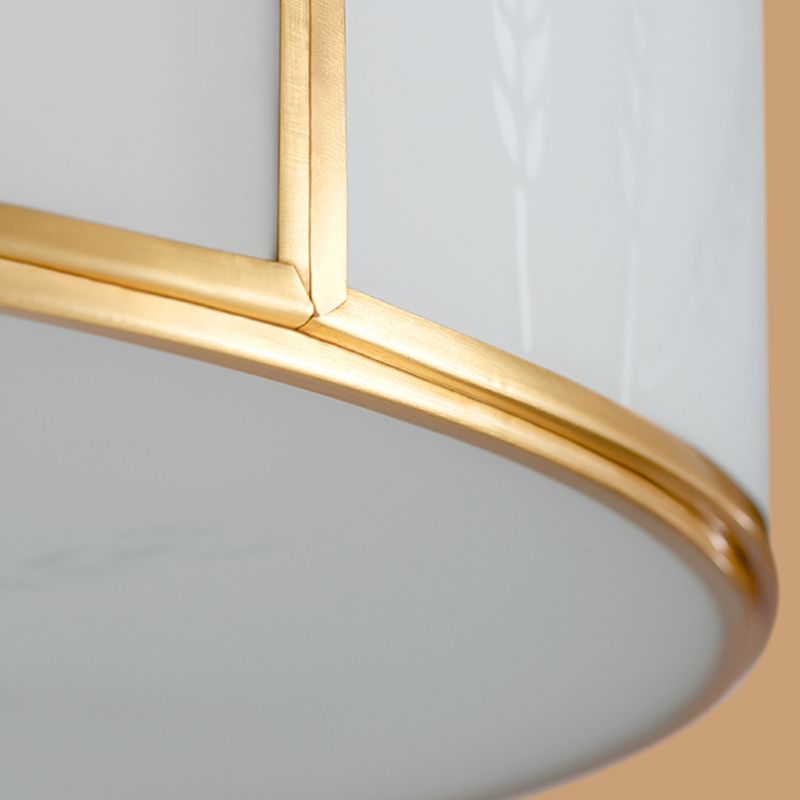 Plafonnier encastré en verre, éclairage de plafond classique pour salle à manger en or