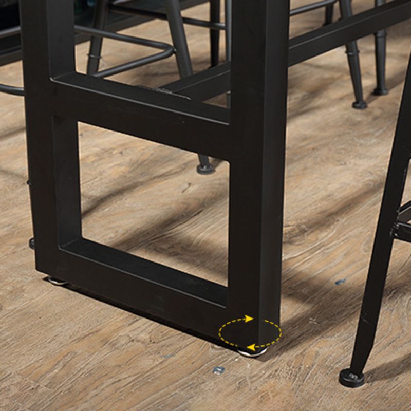 Industrial Bar Table Rectangle Solid Wood Pub Table for Breakroom