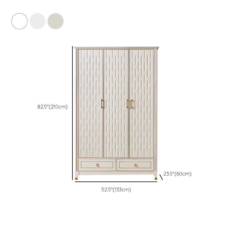 Solid Wood Wardrobe Cabinet French Country White Wardrobe Armoire