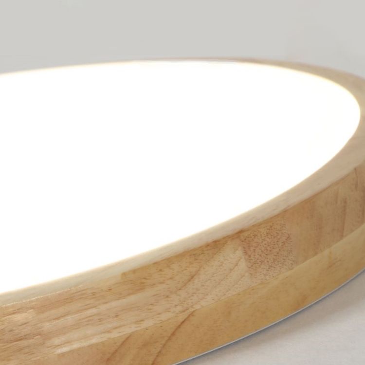 Moderne LED-Runddecke Licht mit Acryl Lampenschirm Holz Flush Mount Beleuchtung