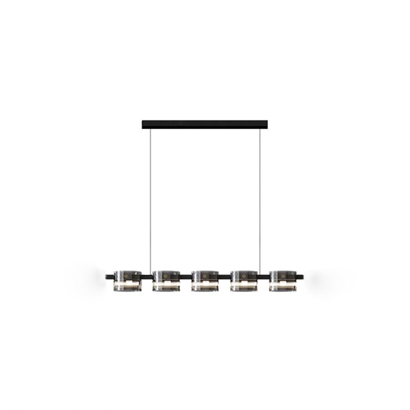 Lámpara de iluminación lineal de lámpara de araña colgante moderna luz colgante en negro