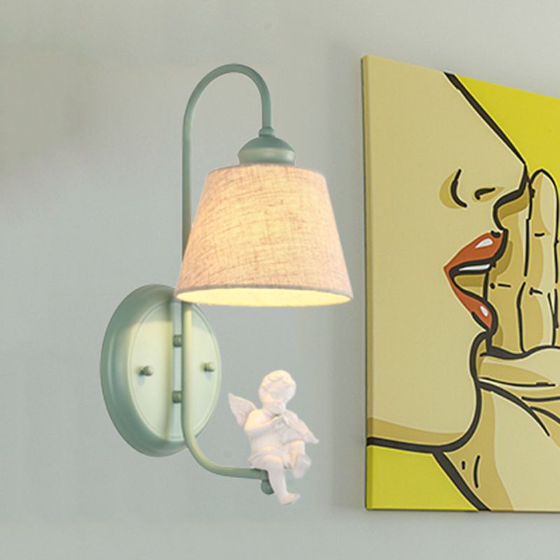 1 leichter Engelsleuchten mit sich verjüngter Schatten nordischer Metallwandlampe im Grün für Wohnzimmer