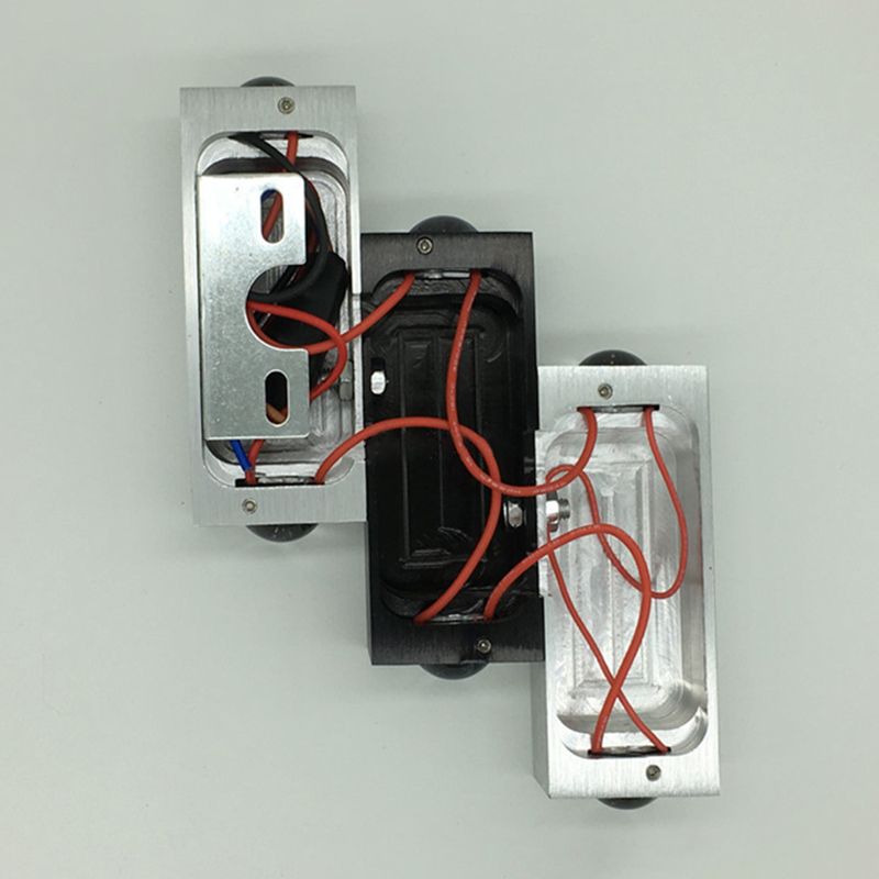 3 combinazione rettangolare a LED SCONCE SCONCE a 6 luci a 6 luci moderne lampada a parete in alluminio spazzolato in luce bianca calda