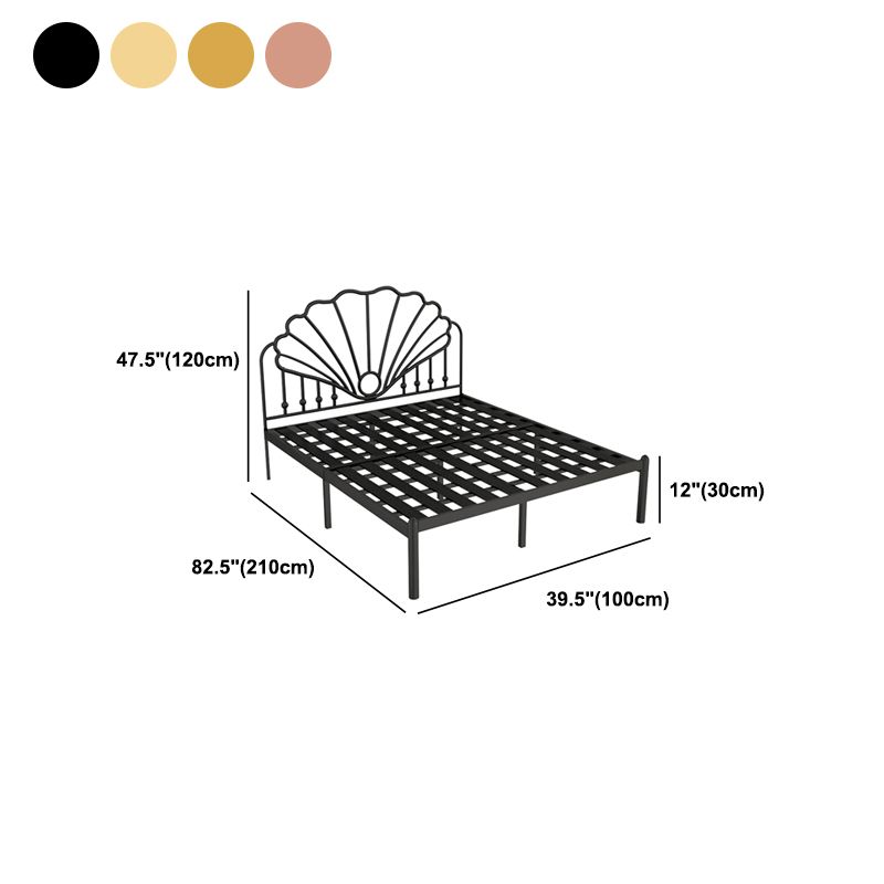 Iron Bed Frame, Wire-Grid Bed Frame in Solid Color with Metal Legs