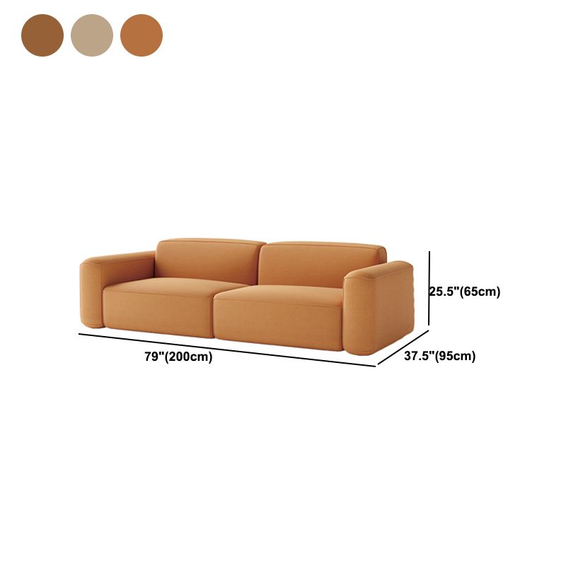 25.6" H Contemporary Faux Leather Square Arm Sofa for Living Room
