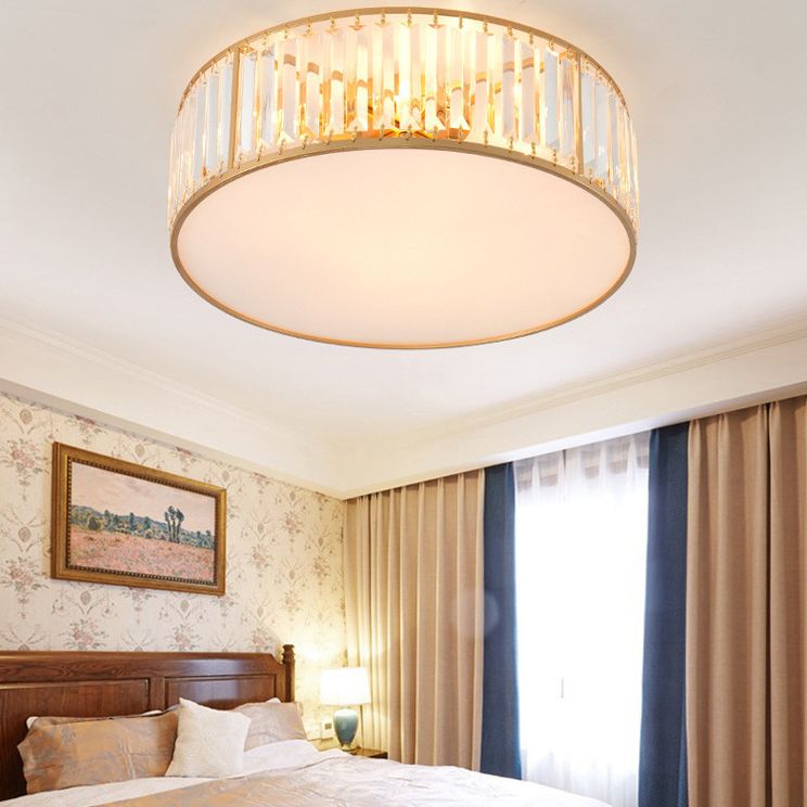 5 Lights Flush Mount Ceiling Light Simplicity Crystal Ceiling Flush Mount for Living Room