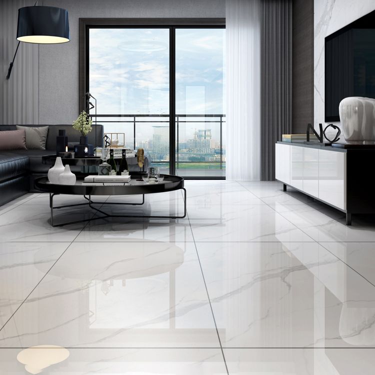 Rectangle Matte Tile Gray Marble Floor and Wall for Drawing Room