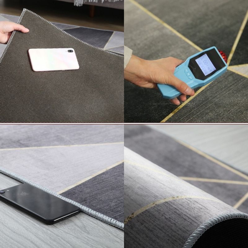 Scandinavian Living Room Rug Multi-Color Abstract Printed Indoor Rug Non-Slip Backing Stain-Resistant Area Carpet