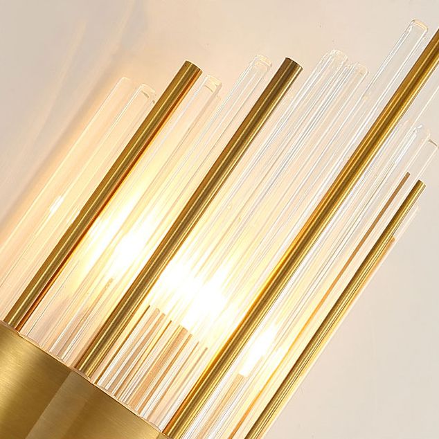 Unique Shade Crystal Wall Sconce Modern Style 2-Lights Wall Mount Light Fixture in Gold