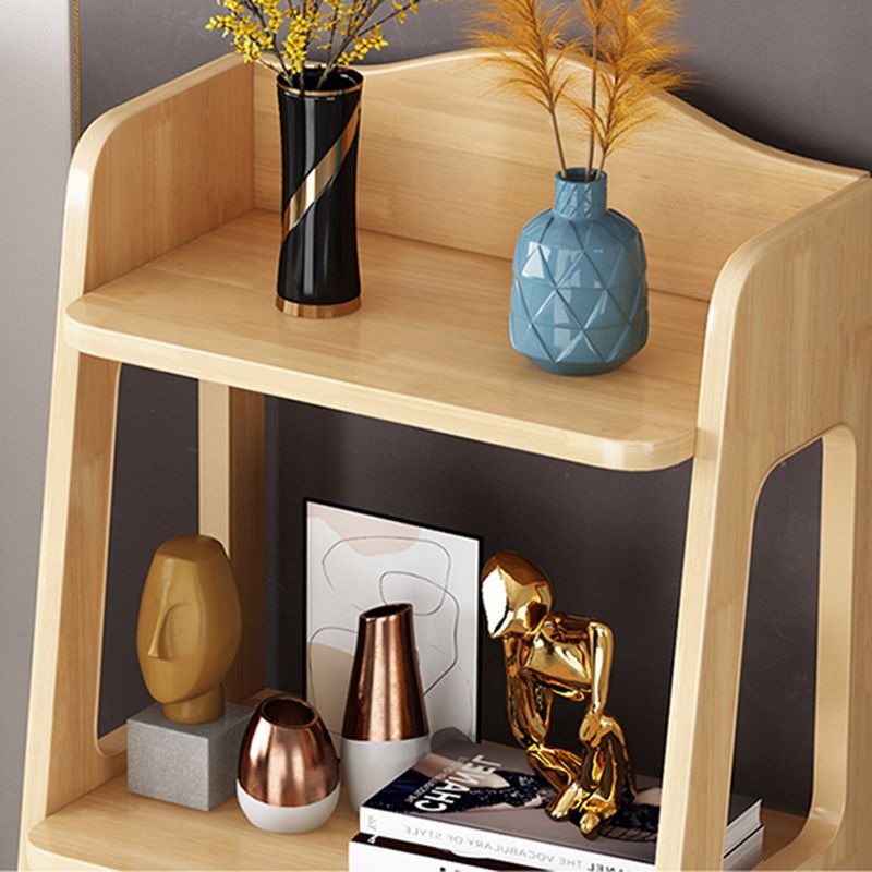 Ladder Bookshelf Modern Wood Bookcase with Drawer Storage 47" H X 14" W