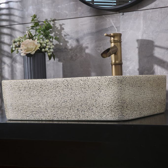 Modern Vessel Bathroom Sink Porcelain Vessel Lavatory Sink with Faucet