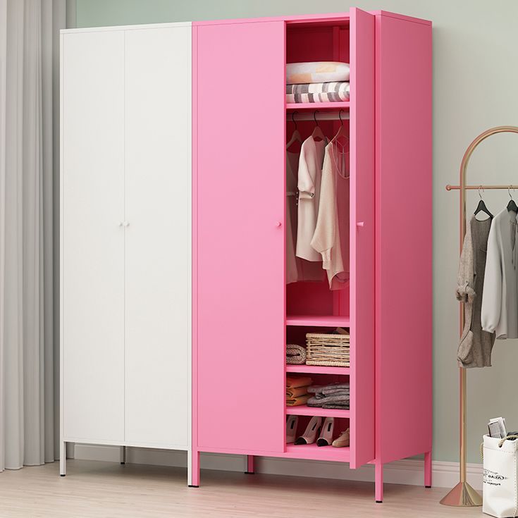Modern Metal Storage Cabinet for Bedroom Matte Finish Cabinet with Hinged Door