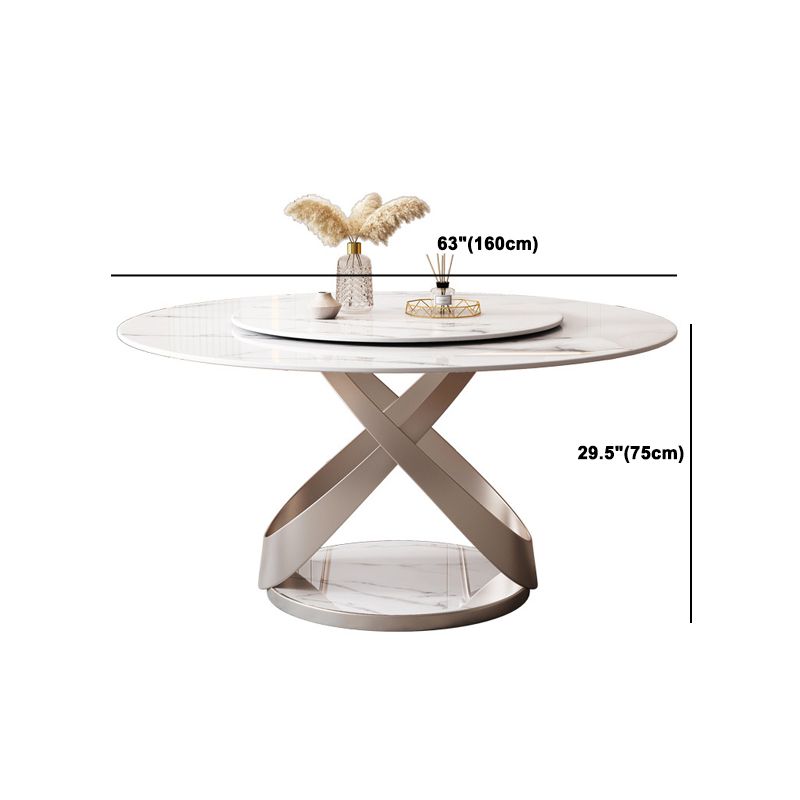 Modern Leather Dining Set 1/4/5/7 Pieces Round Dining Table and Chairs