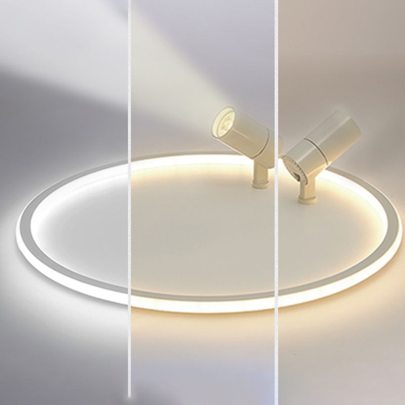 Plafonnier LED moderne en aluminium à montage encastré circulaire à angle réglable avec 2 spots