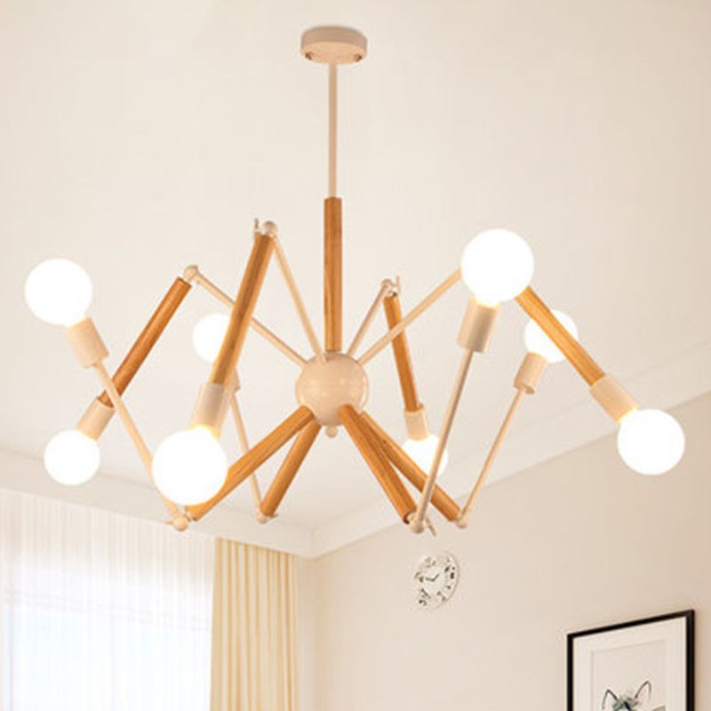 Modern Starburst Suspended Lighting Fixture Wood Pendant Lighting Fixtures for Restaurant