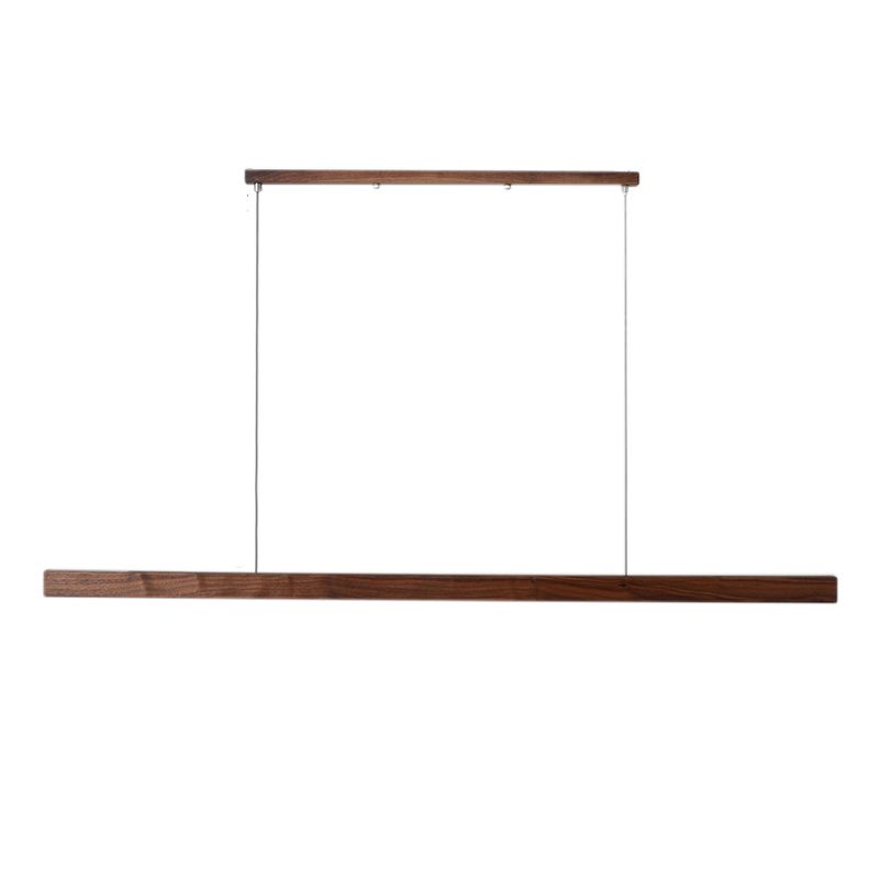 Modern Style Linear Hanging Pendant Light Wood 1-Light Ceiling Pendant Light