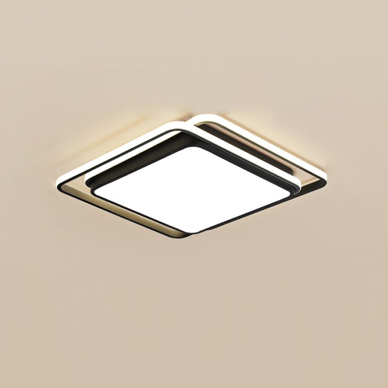 Luminaire de plafond encastré à montage encastré de simplicité noire Lumière montée au plafond de LED