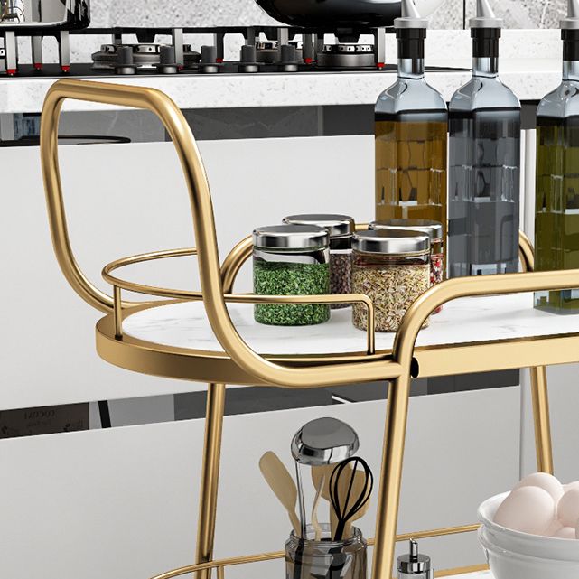 Modern 32.28"H Rolling Prep Table Metal Prep Table for Home Use