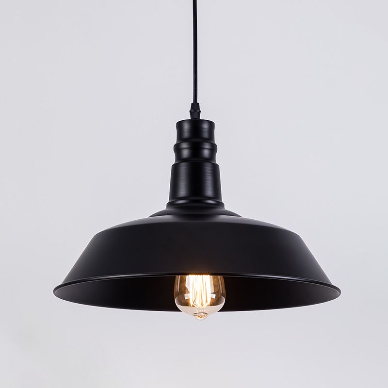 Modern Industrial Barn Shade Hanging Light, Metal 1-Light Pendant Lighting