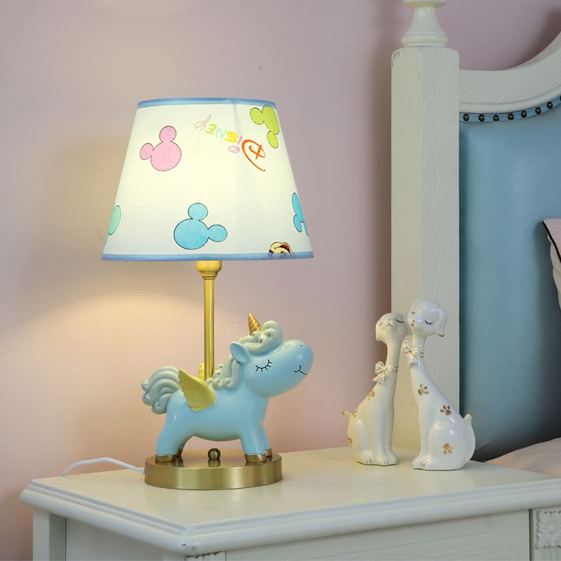Taps toelopende nachtkastje lichtstof lichte cartoon nachtkastje verlichting met eenhoorn decor